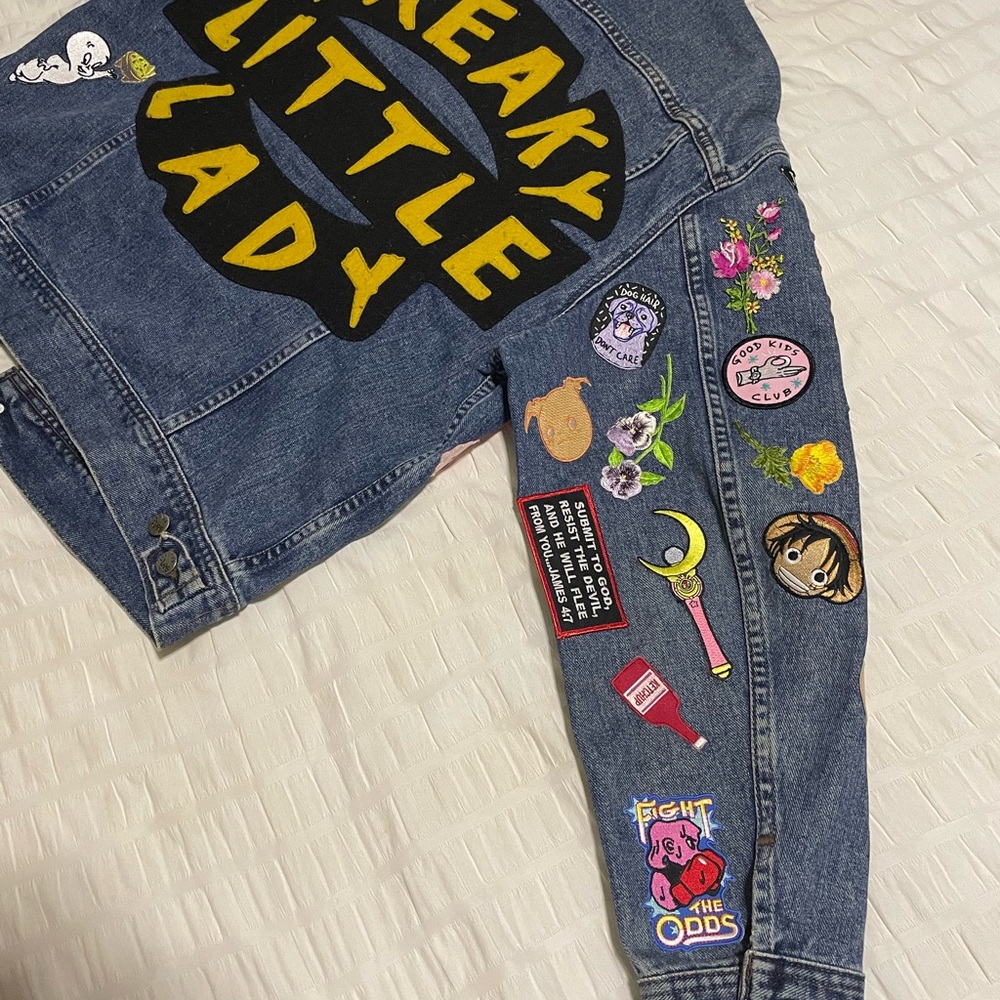 Patch Denim Jacket L - image 5